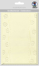 URSUS Открытки рельефные 11,5х17см 220 г на м2 кремовые с конвертами 5 шт. бордюр в цветочек