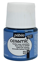 Pebeo Краска лаковая Ceramic для керамики и металла 45 мл цв. BLUE
