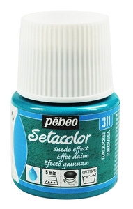 Pebeo Setacolor suede Краска акриловая для ткани эффект замши 45 мл цв. TURQUOISE