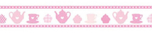 Stamperia Лента клейкая декоративная Розовые чайники и чашки, 2 см х 10 м