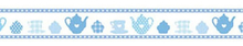 Stamperia Лента клейкая декоративная Синие чайники и чашки, 2см х 10м