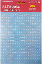 Stamperia Мини-наклейки алфавит белый шрифт на голубом фоне 306 шт.
