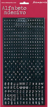 Stamperia Мини-наклейки алфавит белый шрифт на черном фоне 375 шт.