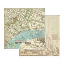 Stamperia Бумага для скрапбукинга 2-сторонняя Карта Нью-Йорка, 31,2х30,3 см, 170 г на м2