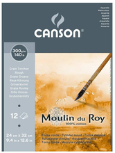 Canson Альбом для акварели Moulin du Roy 300г/м.кв 24*32см 12л Торшон склейка по короткой стороне