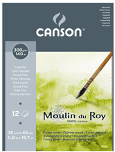 Canson Альбом для акварели Moulin du Roy 300г/м.кв 30*40см 12л Фин склейка по короткой стороне