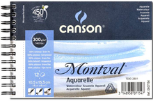Canson Альбом для акварели Montval 300г/м.кв 10.5*15.5см 12л Фин спираль по короткой стороне