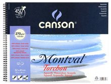 Canson Альбом для акварели Montval 270г/м.кв. 32*41см 12 л спираль по короткой стороне