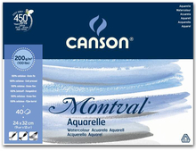 Canson Альбом для акварели Montval 200г/м.кв 24*32см 40л Фин склейка по длинной стороне