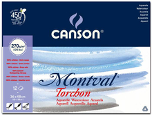 Canson Альбом для акварели Montval 270г/м.кв 36*48см 12л Снежное зерно склейка по короткой стороне