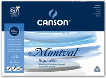 Canson Альбом для акварели Montval 300г/м.кв 18*25см 12л Фин склейка склейка по короткой стороне