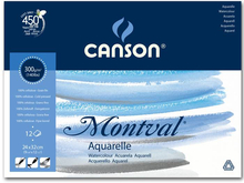 Canson Альбом для акварели Montval 300г/м.кв 24*32см 12л Фин склейка склейка по короткой стороне