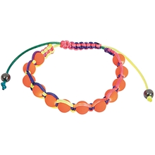 RICO Design браслет из макраме разноцветный с оранжевыми шариками 17-26см