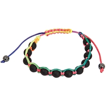 RICO Design браслет из макраме разноцветный с черными шариками 17-26см