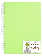 Canson Блокнот для зарисовок Canson Notes 120г/м.кв 14.8*21см 50л Canson Пластиковая обложка на спирали зеленый