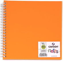 Canson Блокнот для зарисовок Canson Notes 120г/м.кв 18.5*18.5см 50л Canson Пластиковая обложка на спирали оранж