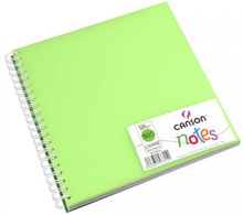 Canson Блокнот для зарисовок Canson Notes 120г/м.кв 18.5*18.5см 50л Canson Пластиковая обложка на спирали зеленый