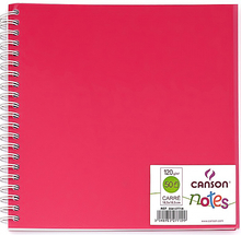 Canson Блокнот для зарисовок Canson Notes 120г/м.кв 18.5*18.5см 50л Canson Пластиковая обложка на спирали розовый