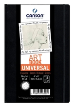 Canson Блокнот для зарисовок Universal 96г/кв.м 10.2*15.2см 112л твердая обложка застежка-резинка черный