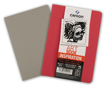 Canson Блокнот для зарисовок Inspiration 96г/кв.м 10.5*14.8см 24л мягкая обложка красный/серый