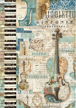 Stamperia Карта декупажная рисовая Музыка скрипка, А4, 28 г на м2