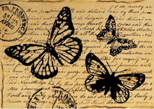Stamperia Карта декупажная рисовая Бабочки и рукописный текст, А4, 28 г на м2