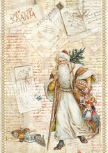 Stamperia Карта декупажная рисовая Письма Деду Морозу, А4, 28 г на м2