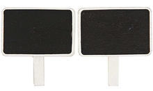 RICO Design табличка черная 7,5 см с белой прищепкой, 2 шт