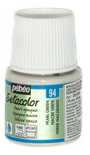Pebeo Краска перламутровая Setacolor для темных и светлых тканей 45 мл  цв. PEARL GREEN