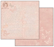 Stamperia Бумага для скрапбукинга 2-сторонняя Текст и бабочки розовая, 31,2х30,3 см, 170 г на м2