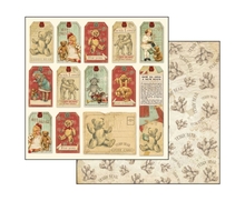 Stamperia Бумага для скрапбукинга 2-сторонняя Мишки тедди ярлыки, 31,2х30,3 см, 170 г на м2