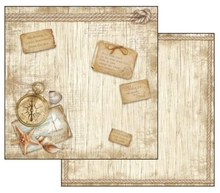 Stamperia Бумага для скрапбукинга 2-сторонняя Море компас, 31,2х30,3 см, 170 г на м2