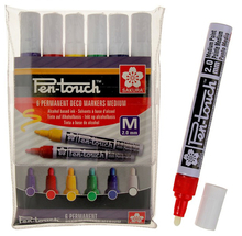 Sakura Набор маркеров Pen-Touch 6шт основные цвета тонкий стержень