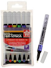 Sakura Набор маркеров Pen-Touch 6шт основные цвета средний стержень
