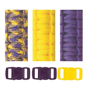 RICO Design набор для браслетов из паракорда лиловый/желтый 3 шнура 2мм x 3м, 3 замка