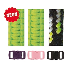 RICO Design набор для браслетов из паракорда неоновый зеленый/черный 3 шнура 4мм x 3м, 3 замка