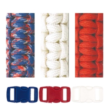 RICO Design набор для браслетов из паракорда белый/синий/красный 3 шнура 4мм x 3м, 3 замка