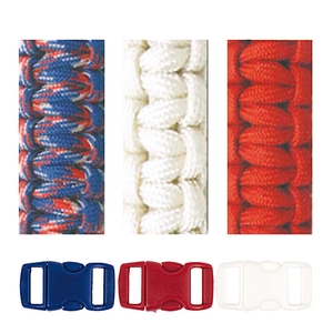 RICO Design набор для браслетов из паракорда белый/синий/красный 3 шнура 4мм x 3м, 3 замка