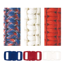 RICO Design набор для браслетов из паракорда белый/синий/красный 3 шнура 2мм x 3м, 3 замка