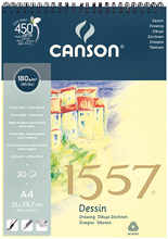 Canson Альбом для графики 1557 180г/м.кв 21*29.7см 30л Малое зерно спираль по короткой стороне