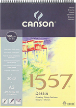 Canson Альбом для графики 1557 180г/м.кв 29.7*42см 30л Малое зерно спираль по короткой стороне