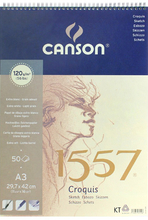 Canson Альбом для графики 1557 120г/м.кв 29.7*42см 50л Малое зерно спираль по короткой стороне