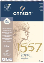 Canson Альбом для графики 1557 120г/м.кв 42*59.4см 50л Малое зерно спираль по короткой стороне