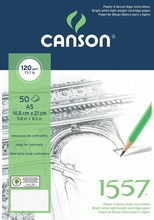 Canson Альбом для графики 1557 120г/м.кв 14.8*21см 50л Малое зерно склейка по короткой стороне