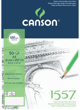 Canson Альбом для графики 1557 120г/м.кв 21*29.7см 50л Малое зерно склейка по короткой стороне