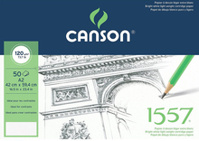Canson Альбом для графики 1557 120г/м.кв 42*59.4см 50л Малое зерно склейка по короткой стороне