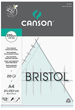 Canson Альбом для графики Bristol 250г/м.кв 21*29.7см 20л Гладкая склейка по короткой стороне