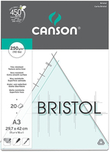 Canson Альбом для графики Bristol 250г/м.кв 29.7*42см 20л Гладкая склейка по короткой стороне