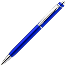 Авторучка шариковая, 1,0 мм, синий корпус, хромированные детали, синие чернила
