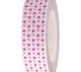 RICO Design лента клейкая белая в розовый горох 1,5 см х 10 м
